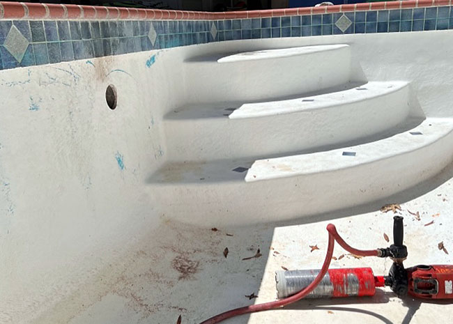 Pool Surface Core Drilling for Plumbing