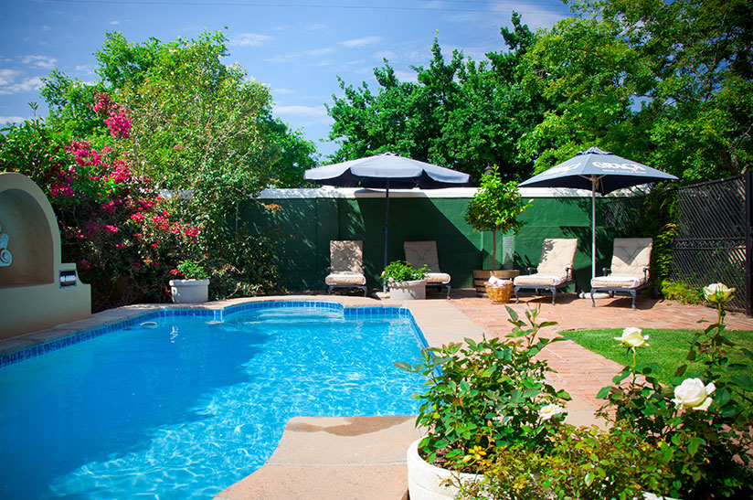 Beautiful backyard pool ready for upgrades