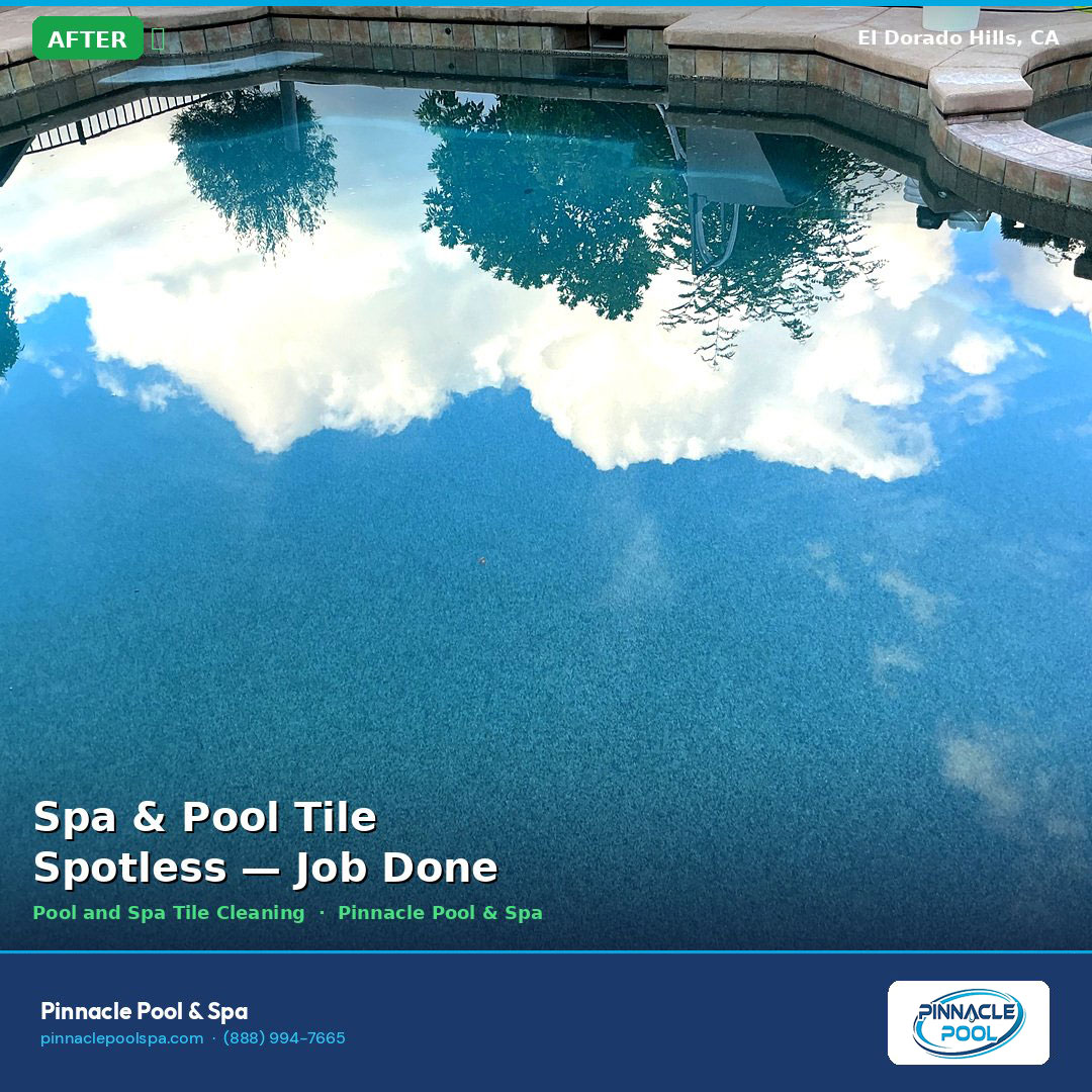 After — spa and pool tile spotless, El Dorado Hills CA