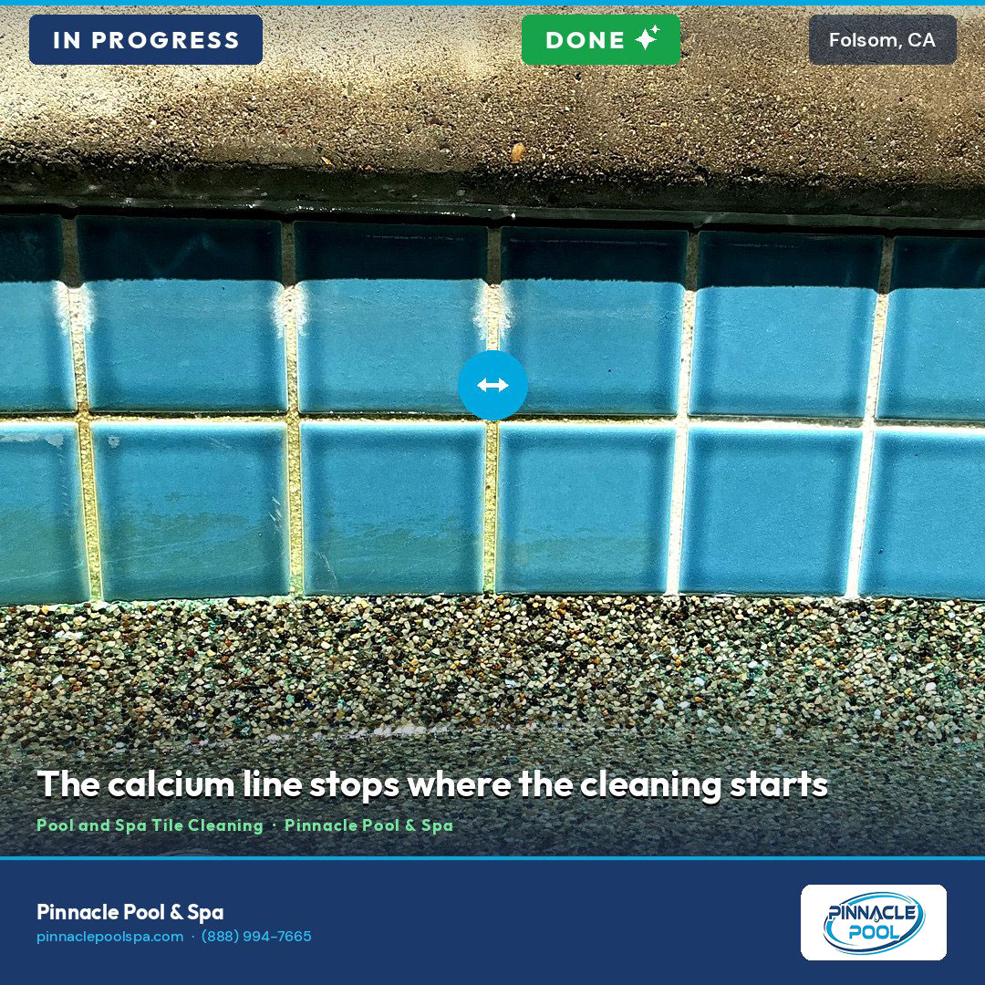 In progress — the calcium line stops where the cleaning starts, Folsom CA